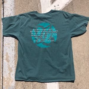 Vintage Lord Of The Dance Graphic Spellout Shirt Tee Size Medium Green Yellow